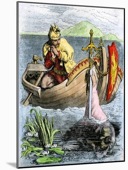 King Arthur Receiving His Magic Sword from the Lady of the Lake-null-Mounted Giclee Print