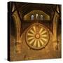 King Arthur's Round Table Mounted on Wall of Castle Hall, Winchester, England, United Kingdom-Roy Rainford-Stretched Canvas