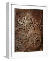 King Ashurbanipal on his Chariot, Assyrian Reliefwork, from Palace at Nineveh, 650 BC-null-Framed Photographic Print