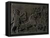 King Ashurnazirpal Hunting Lions, a Lion Leaping at the King's Chariot-null-Framed Stretched Canvas