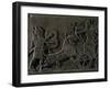 King Ashurnazirpal Hunting Lions, a Lion Leaping at the King's Chariot-null-Framed Giclee Print