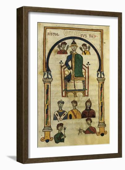 King Astolfo, Miniature from the Codex Matritensis Leges Langobardorum-null-Framed Giclee Print