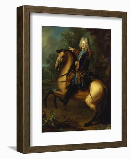 King August III, of Poland as Prince on Horse, C. 1718-Louis Silvestre-Framed Giclee Print