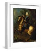 King August III, of Poland as Prince on Horse, C. 1718-Louis Silvestre-Framed Giclee Print