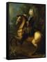 King August III, of Poland as Prince on Horse, C. 1718-Louis Silvestre-Framed Stretched Canvas