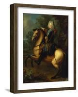 King August III, of Poland as Prince on Horse, C. 1718-Louis Silvestre-Framed Giclee Print