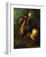 King August III, of Poland as Prince on Horse, C. 1718-Louis Silvestre-Framed Giclee Print