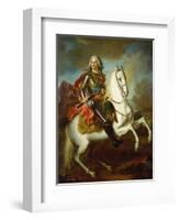 King Augustus II, (The Strong) of Poland Mounted on a Horse, C. 1718-Louis Silvestre-Framed Giclee Print