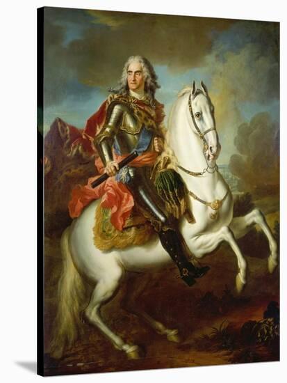 King Augustus II, (The Strong) of Poland Mounted on a Horse, C. 1718-Louis Silvestre-Stretched Canvas