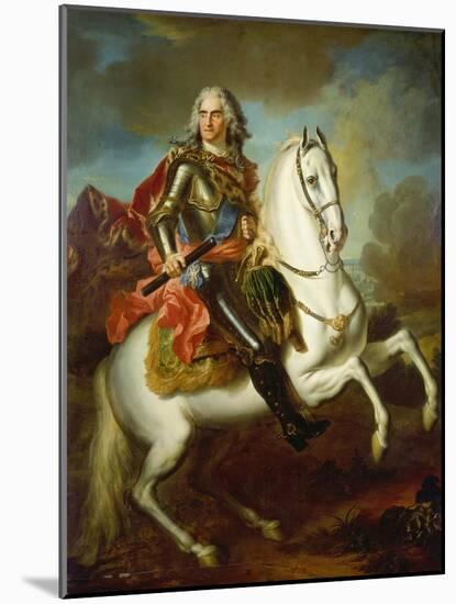 King Augustus II, (The Strong) of Poland Mounted on a Horse, C. 1718-Louis Silvestre-Mounted Giclee Print