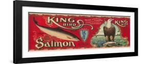 King Bird Salmon Can Label - Bellingham, WA-Lantern Press-Framed Art Print