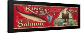 King Bird Salmon Can Label - Bellingham, WA-Lantern Press-Framed Art Print