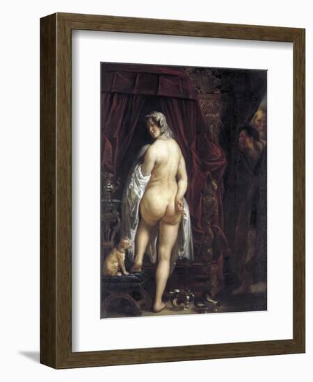 King Candaules of Lydia Showing His Wife to Gyges-Jacob Jordaens-Framed Giclee Print