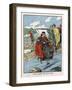 King Canute Trying to Turn Back the Tide, Early 11th Century (Early 20th Centur)-null-Framed Giclee Print