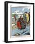 King Canute Trying to Turn Back the Tide, Early 11th Century (Early 20th Centur)-null-Framed Giclee Print