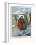 King Canute Trying to Turn Back the Tide, Early 11th Century (Early 20th Centur)-null-Framed Giclee Print