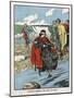 King Canute Trying to Turn Back the Tide, Early 11th Century (Early 20th Centur)-null-Mounted Giclee Print