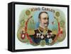 King Carlos Brand Cigar Inner Box Label, King Juan Carlos I of Spain-Lantern Press-Framed Stretched Canvas