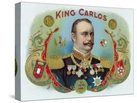 King Carlos Brand Cigar Inner Box Label, King Juan Carlos I of Spain-Lantern Press-Stretched Canvas