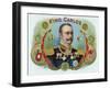 King Carlos Brand Cigar Inner Box Label, King Juan Carlos I of Spain-Lantern Press-Framed Art Print