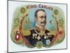 King Carlos Brand Cigar Inner Box Label, King Juan Carlos I of Spain-Lantern Press-Mounted Art Print