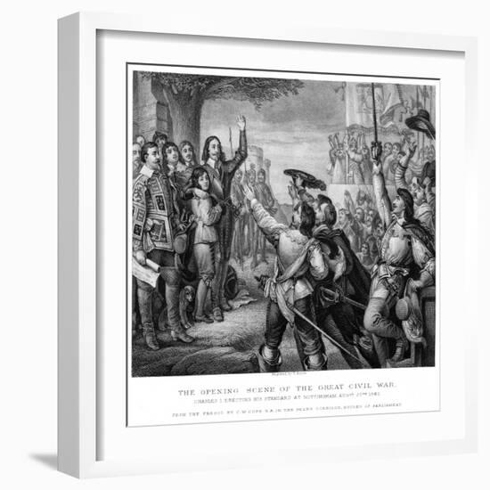 King Charles I (1600-164) Erecting His Standard at Nottingham, 25th August 1642-Tim Bauer-Framed Giclee Print