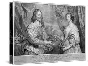 King Charles I and Queen Henrietta Maria, 1634 (1742)-George Vertue-Stretched Canvas
