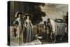 King Charles I and Queen Henrietta Maria Departing for the Chase-Daniel Mytens-Stretched Canvas