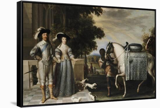 King Charles I and Queen Henrietta Maria Departing for the Chase-Daniel Mytens-Framed Stretched Canvas