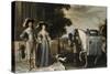 King Charles I and Queen Henrietta Maria Departing for the Chase-Daniel Mytens-Stretched Canvas