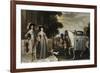 King Charles I and Queen Henrietta Maria Departing for the Chase-Daniel Mytens-Framed Giclee Print