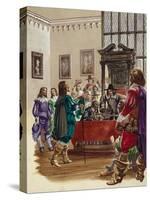 King Charles I Arrives in the House of Commons to Arrest the Five Members of Parliament-Peter Jackson-Stretched Canvas