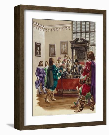 King Charles I Arrives in the House of Commons to Arrest the Five Members of Parliament-Peter Jackson-Framed Giclee Print