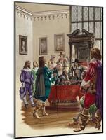 King Charles I Arrives in the House of Commons to Arrest the Five Members of Parliament-Peter Jackson-Mounted Giclee Print