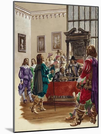 King Charles I Arrives in the House of Commons to Arrest the Five Members of Parliament-Peter Jackson-Mounted Giclee Print