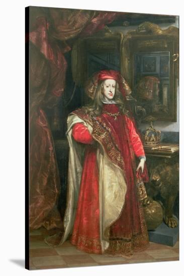 King Charles II of Spain Wearing the Robes of the Order of the Golden Fleece-Don Juan Carreño de Miranda-Stretched Canvas