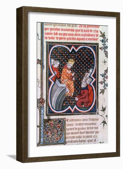 King Charles of Navarre Preaching, 1375-1379-null-Framed Giclee Print