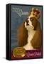 King Charles - Retro Polish Ad-Lantern Press-Framed Stretched Canvas