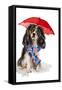 King Charles Spaniel In The Rain-Lanie Loreth-Framed Stretched Canvas