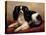 King Charles Spaniel Seated on a Red Cushion-Eugene Joseph Verboeckhoven-Stretched Canvas