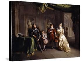 King Charles Taking Leave of his Children-Jean Raoux-Stretched Canvas