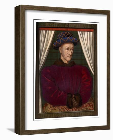 King Charles VII of France (1403-146), C1445-Jean Fouquet-Framed Giclee Print