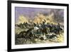 King Charles XII Leading the Swedish Army to Victory over the Russians at Narva, c.1700-null-Framed Giclee Print