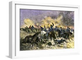 King Charles XII Leading the Swedish Army to Victory over the Russians at Narva, c.1700-null-Framed Giclee Print