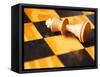 King chess piece lying on chessboard-null-Framed Stretched Canvas