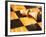 King chess piece lying on chessboard-null-Framed Photographic Print