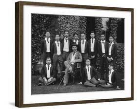 King Chulalongkorn with Students-null-Framed Photographic Print