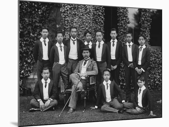 King Chulalongkorn with Students-null-Mounted Photographic Print