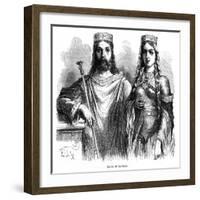 King Clovis I and Queen Clotilde of the Franks, Late 5th - Early 6th Century (1882-188)-Frederic Lix-Framed Giclee Print