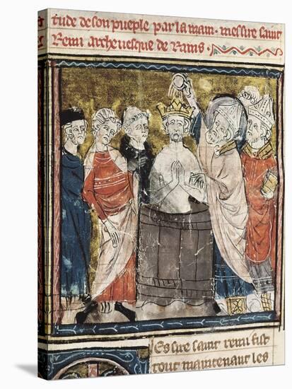 King Clovis I's Baptism by Saint Remigius, Bishop of Reims-null-Stretched Canvas